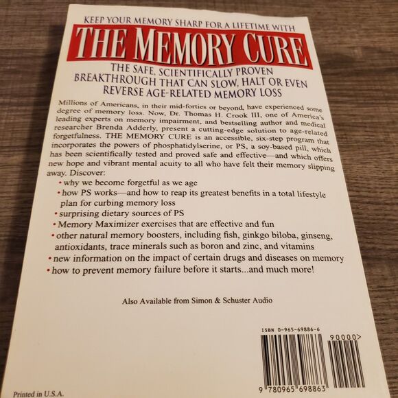 The Memory Cure paperback book 1st edition - Picture 4 of 7
